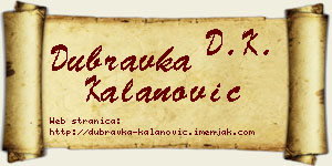 Dubravka Kalanović vizit kartica